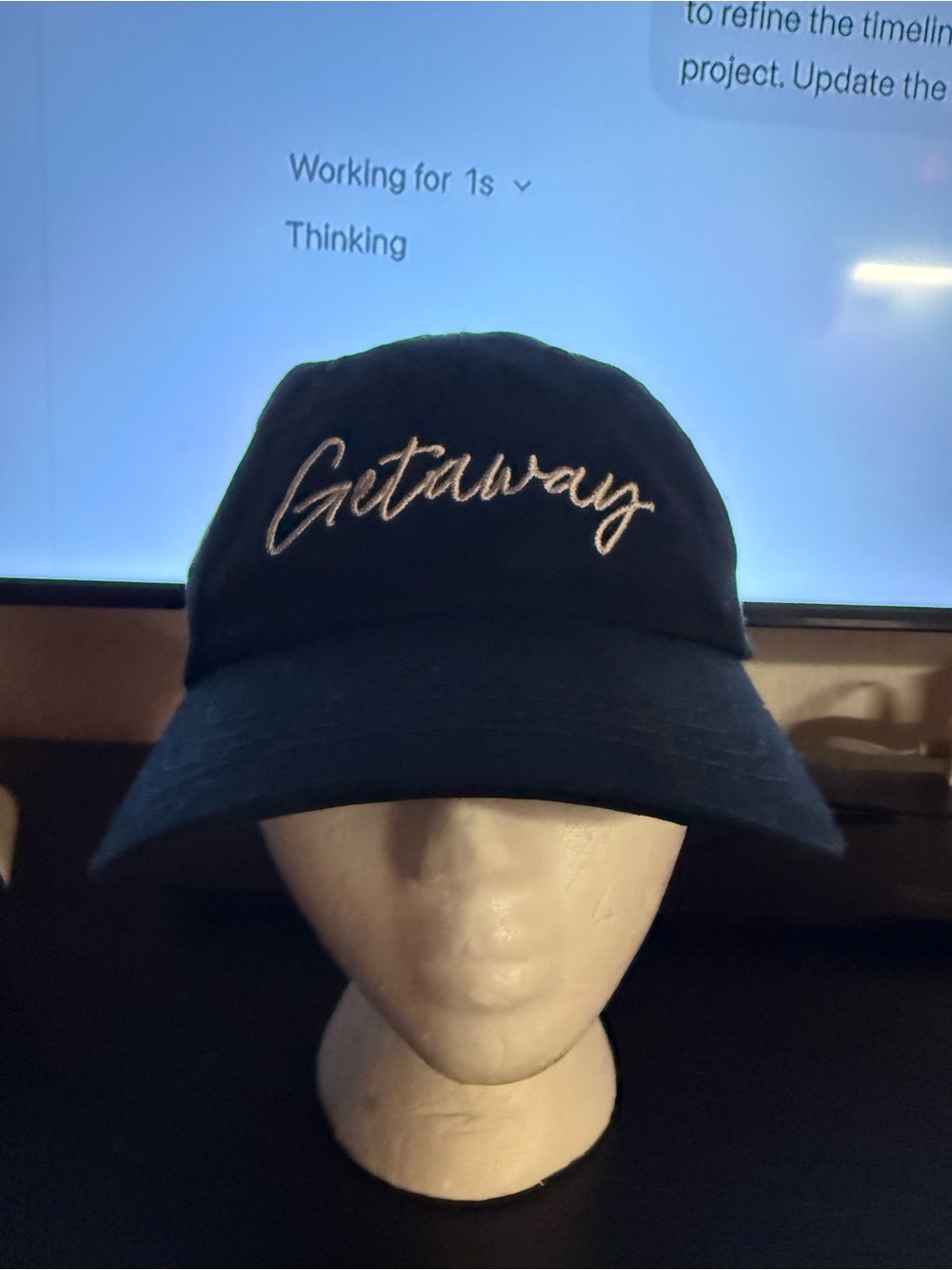 Getaway Embroidered Black Baseball Cap by Gramps